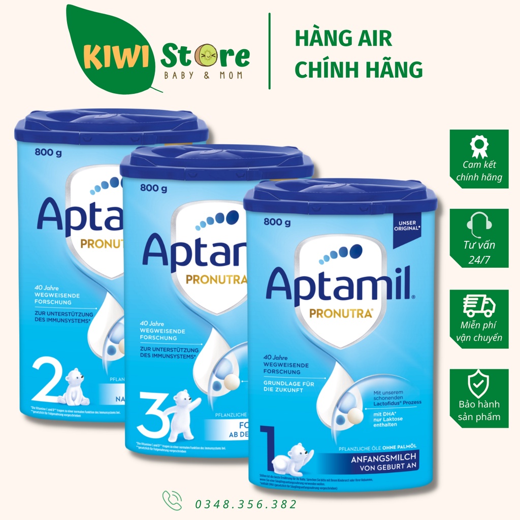 Sữa bột Aptamil Pronutra Đức số 1/2/3 hộp 800gr