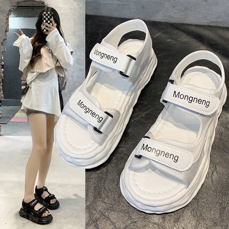 giày sandal nữ Giày Sandal Đi Biển Mùa Hè Đế Dày Nâng Chiều Cao Phong Cách Mới Cho Học Sinh