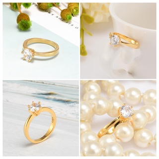 Nhẫn đính hôn cô dâu đính đá zircon