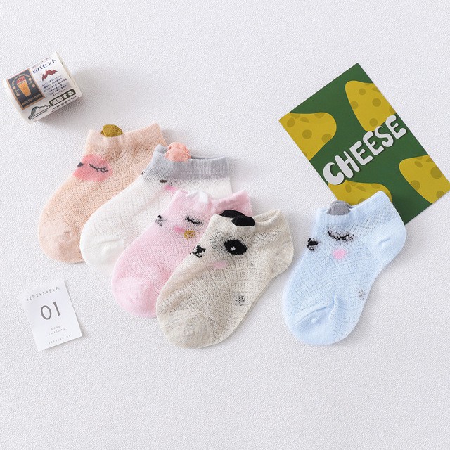 Set 5 đôi tất/vớ lưới KIDS SHOCK cho bé trai và bé gái nhiều màu sắc, họa tiết đáng yêu size từ 0 đến 7 tuổi