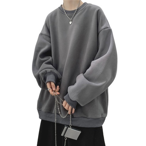Áo sweater vải nỉ cotton dáng rộng phong cách hiphop thời trang thu đông unisex