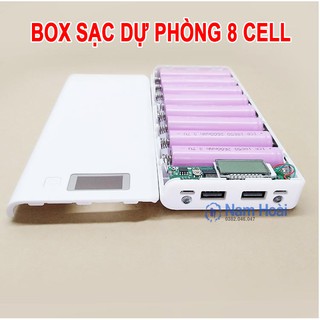 Box sạc dự phòng 8 cell 5V2A LCD chưa kèm pin