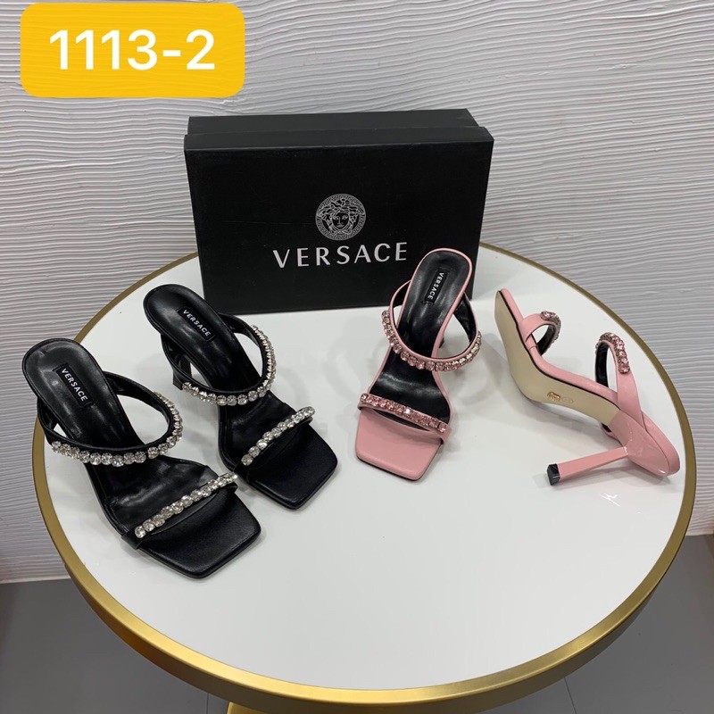 Guốc Versace quai đá hai cầu