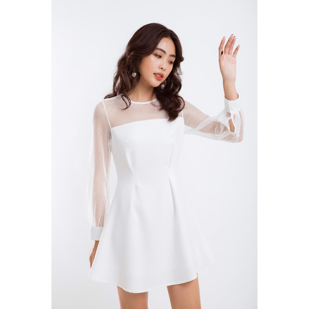 ĐẦM TAY DÀI PHỐI LƯỚI - D1140 | BigBuy360 - bigbuy360.vn