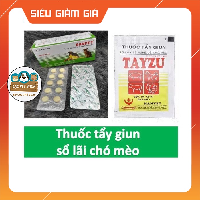 Giun sán cho chó mèo (viên và bột) tayzu Lacpetshop