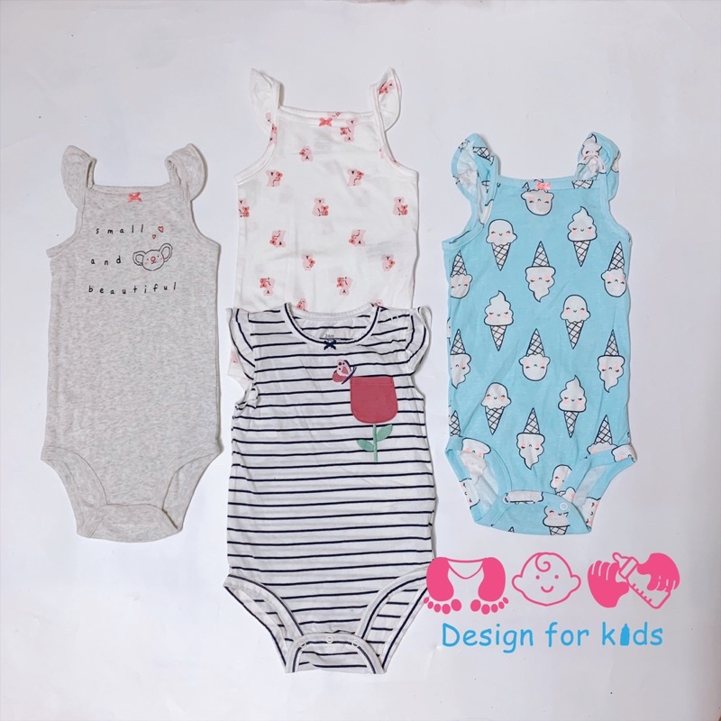 (Size 18-24m) Bodysuit bộ body chip hai dây / cánh tiên/ ba lỗ mẫu mới 2023 hàng xuất dư các hãng cho bé gái (chọn mẫu)