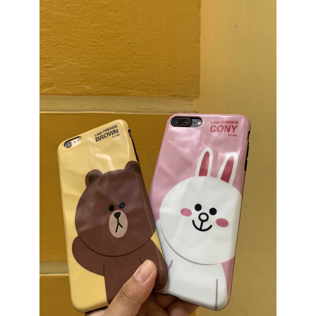 🌟SIÊU CUTE 🌟 🎀Ốp GẤU NÂU BROWN, THỎ TRẮNG CONY vân gợn nổi iPHONE 6 / 6s / plus / 7 / 8 / 7+/8+ / 11 / pro / max