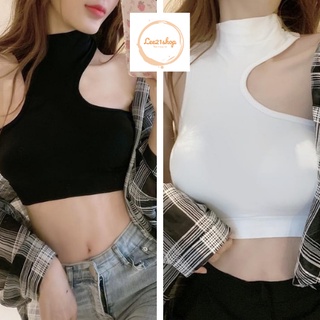Áo croptop nữ khoét ngực cao cổ