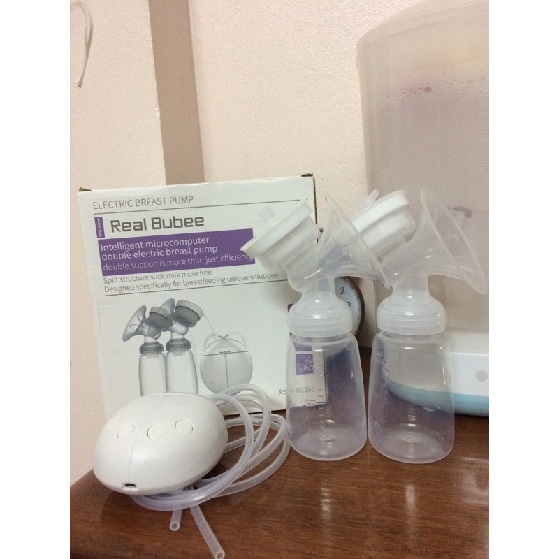Máy hút sữa điện đôi Real Bubee - Máy khoẻ, hút êm