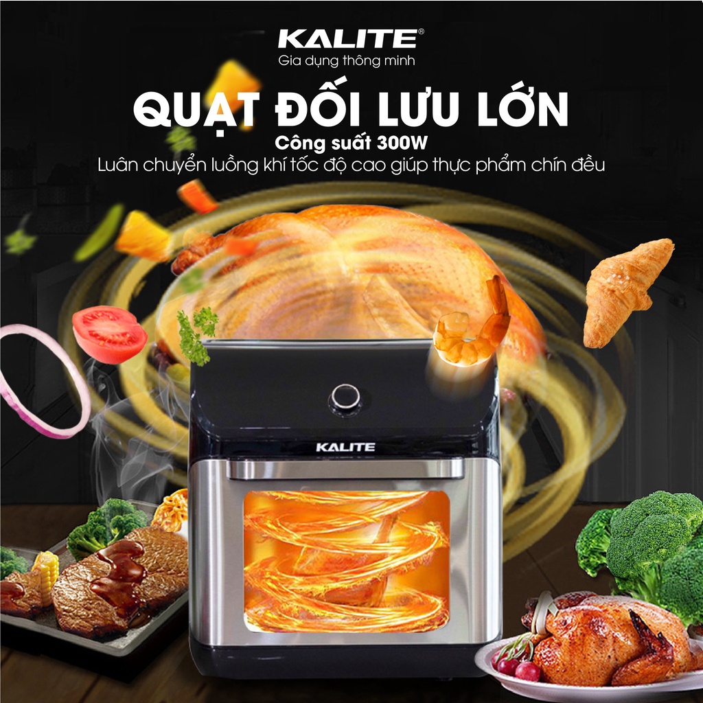 Nồi chiên không dầu Kalite KL 1200, công suất 1800W, dung tích 12L, đa chức năng [BẢO HÀNH 24 THÁNG]