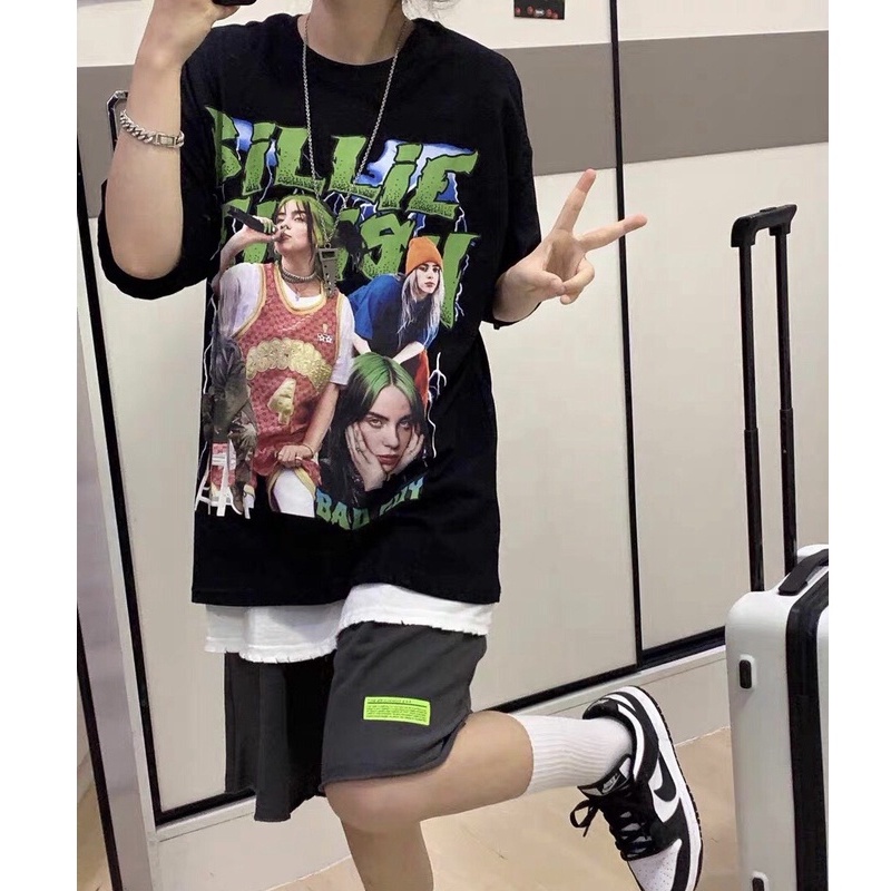 Áo thun wash tay lỡ BILLIE EILISH áo phông form rộng nam nữ unisex