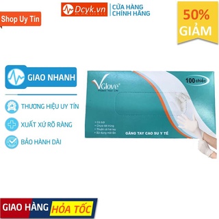✅ Găng Tay Y Tế (Có Bột): Khải Hoàn Vglove (Hộp 50 đôi) - DCYK0185