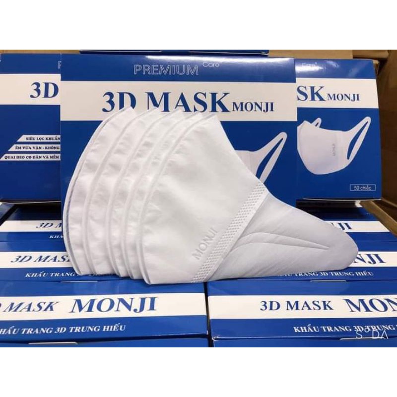 1 HỘP 50 CÁI KHẨU TRANG 3D MASK MONJI