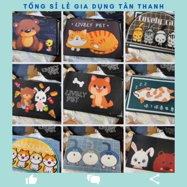 Thảm chùi chân chống trượt 3D hình thú cute mẫu mớI