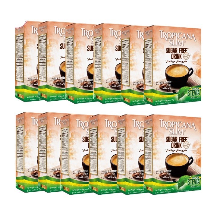 Sỉ 1 Thùng (12 Hộp) Cafe Ăn Kiêng Vị Latte / Cappuccino Thương Hiệu Tropicana Slim - Nhập Khẩu Indonesia