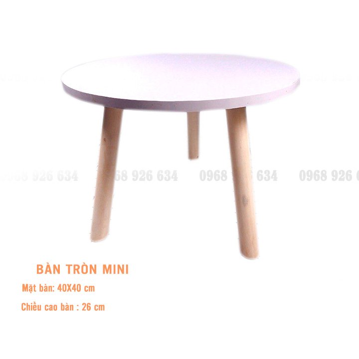 Bàn tròn FREESHIP Bàn gỗ ngồi bệt mini dùng làm bàn trà, bàn cà phê, decor phòng ngủ