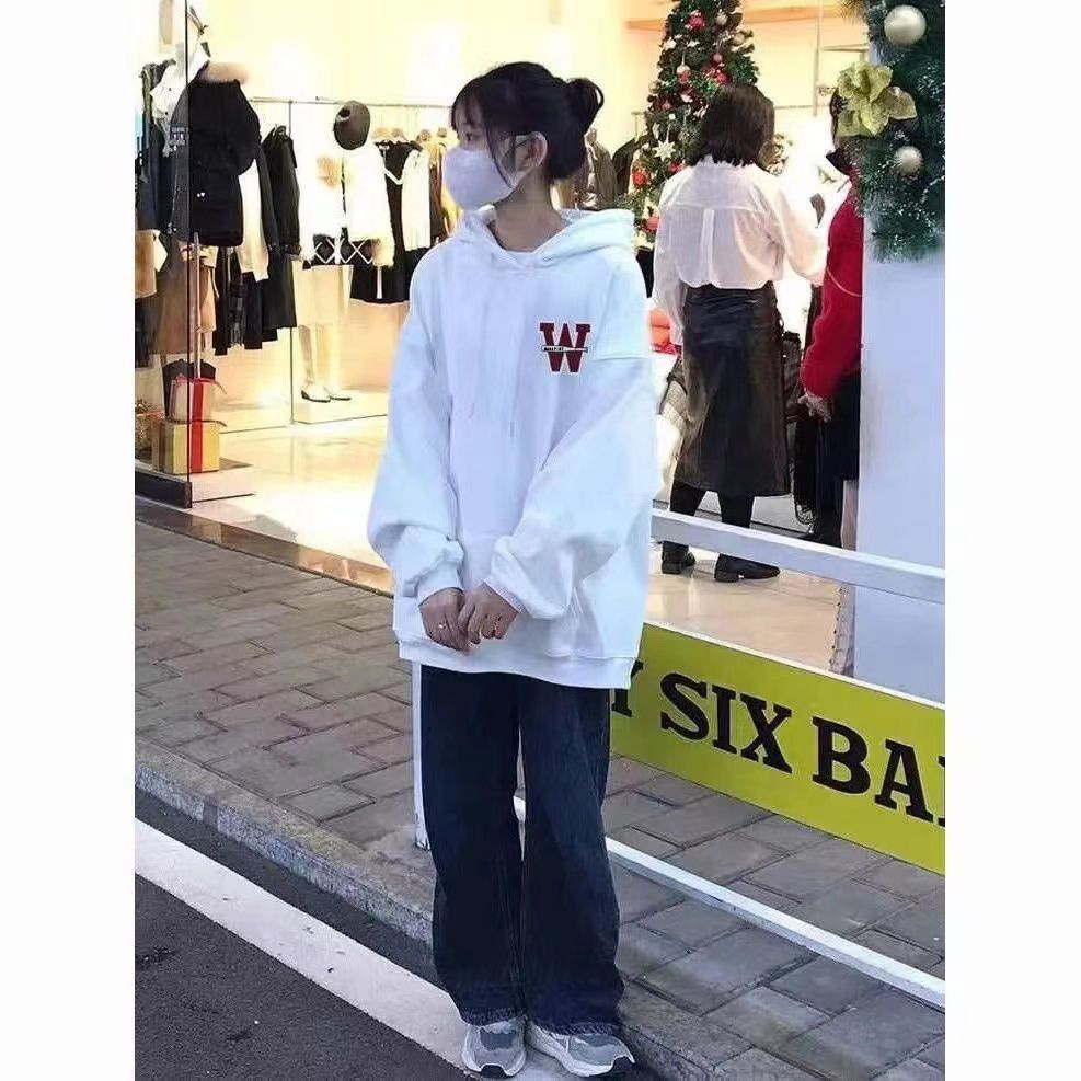 Áo Hoodie Dáng Rộng Thời Trang Phong Cách Hàn Quốc Cho Nam / Nữ