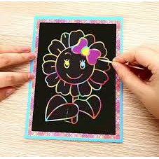 10 Tranh cạo ma thuật nhiều màu sắc 17x13 cm