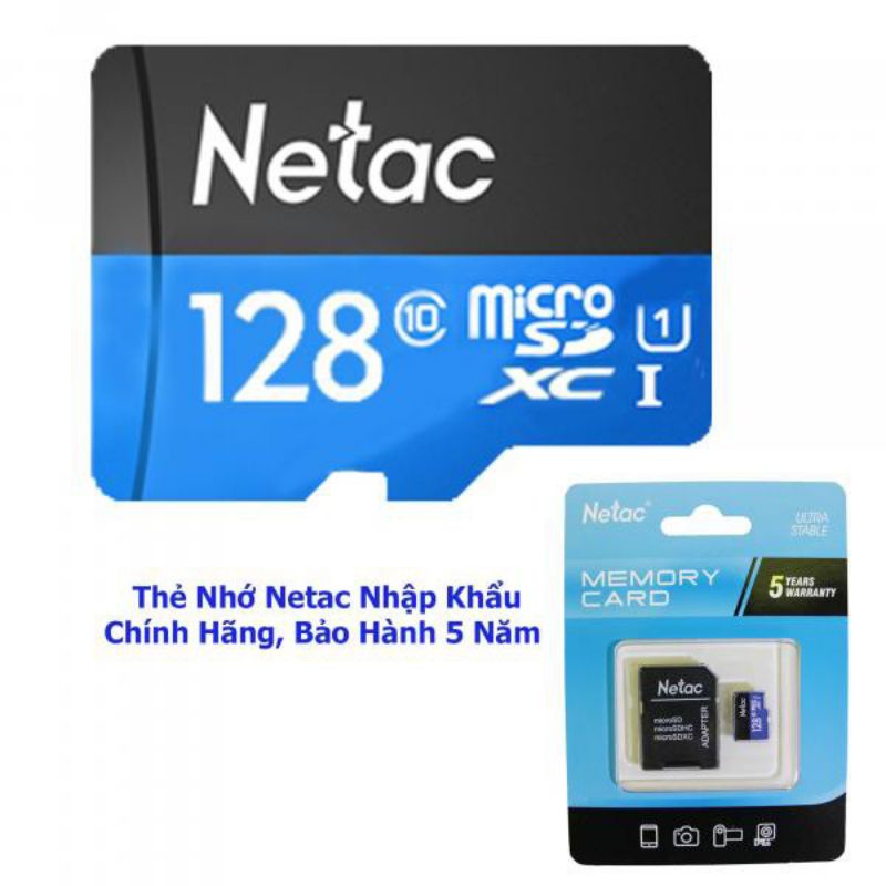 Thẻ Nhớ Micro SD Netac Class 10 dung lượng 32Gb-64Gb-128Gb - Hàng Chính Hãng Bảo Hành 5 Năm