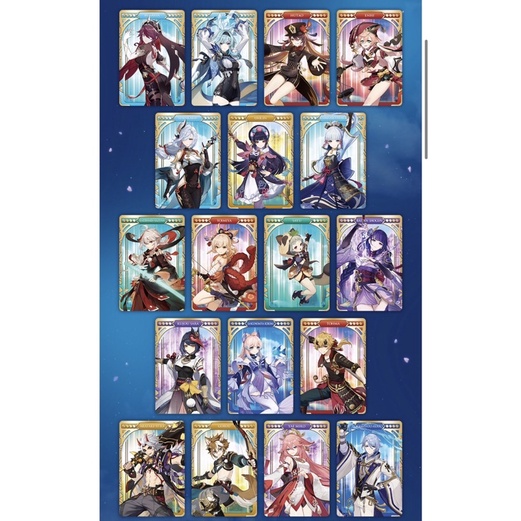 Thẻ metal trò chơi genshin impact- vol 2