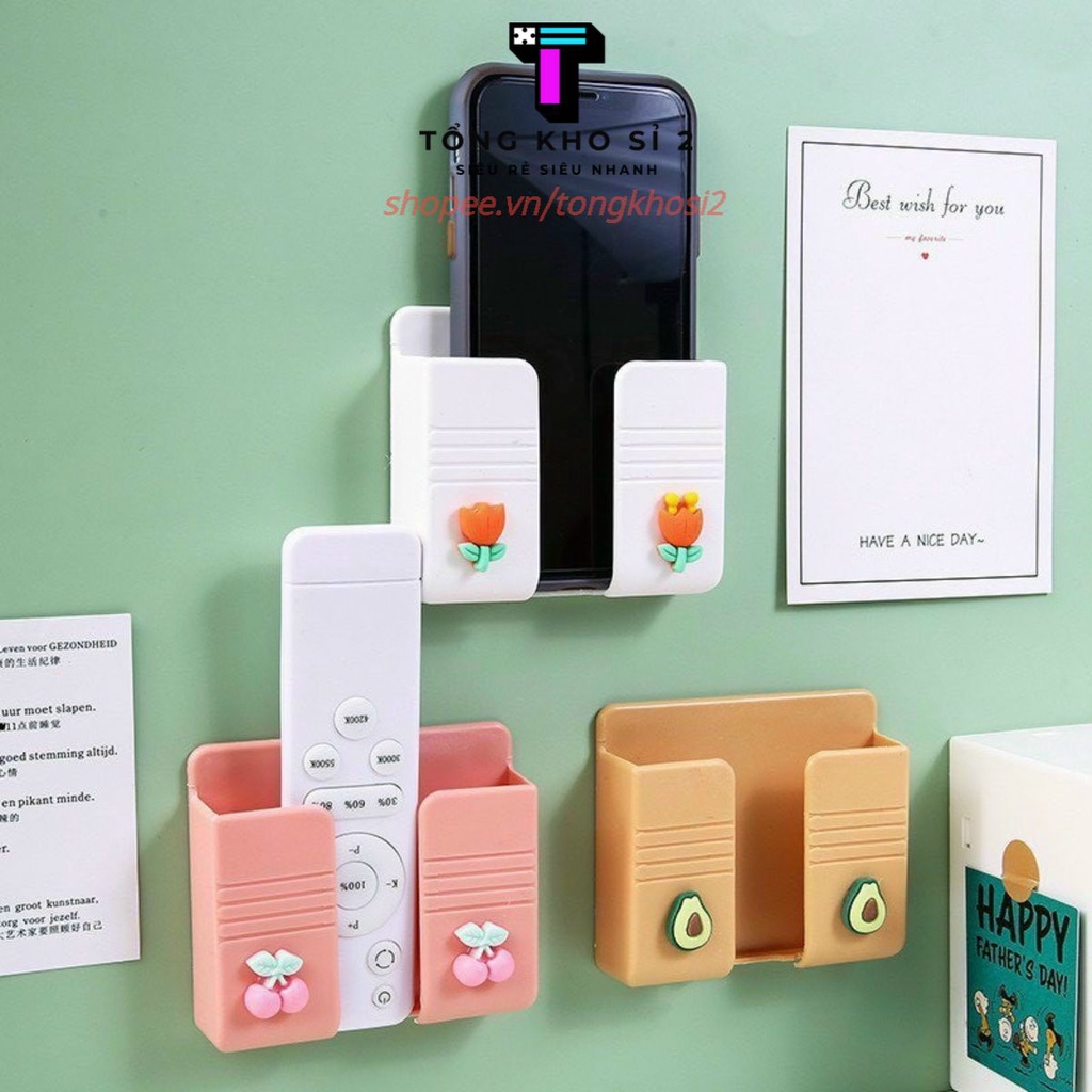 Kệ Dán Tường Giá Đỡ Sạc Điện Thoại, Để Remote, Điều Khiển - Có Khe Dây Sạc Đính Hoa Cao Cấp ❤️ 𝗚𝗜𝗔𝗗𝗨𝗡𝗚𝗛𝗔𝗡𝗢𝗜𝟯𝟵 ❤️