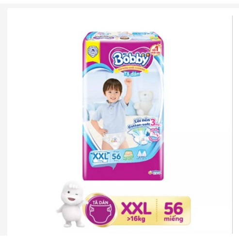 Tã/Bỉm Dán Bobby M76/L68/XL62/XXL56_Duchuymilk