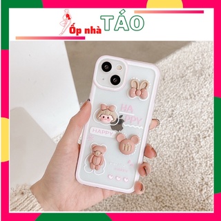 Ốp lưng iPhone silicon hình gấu nơ nổi