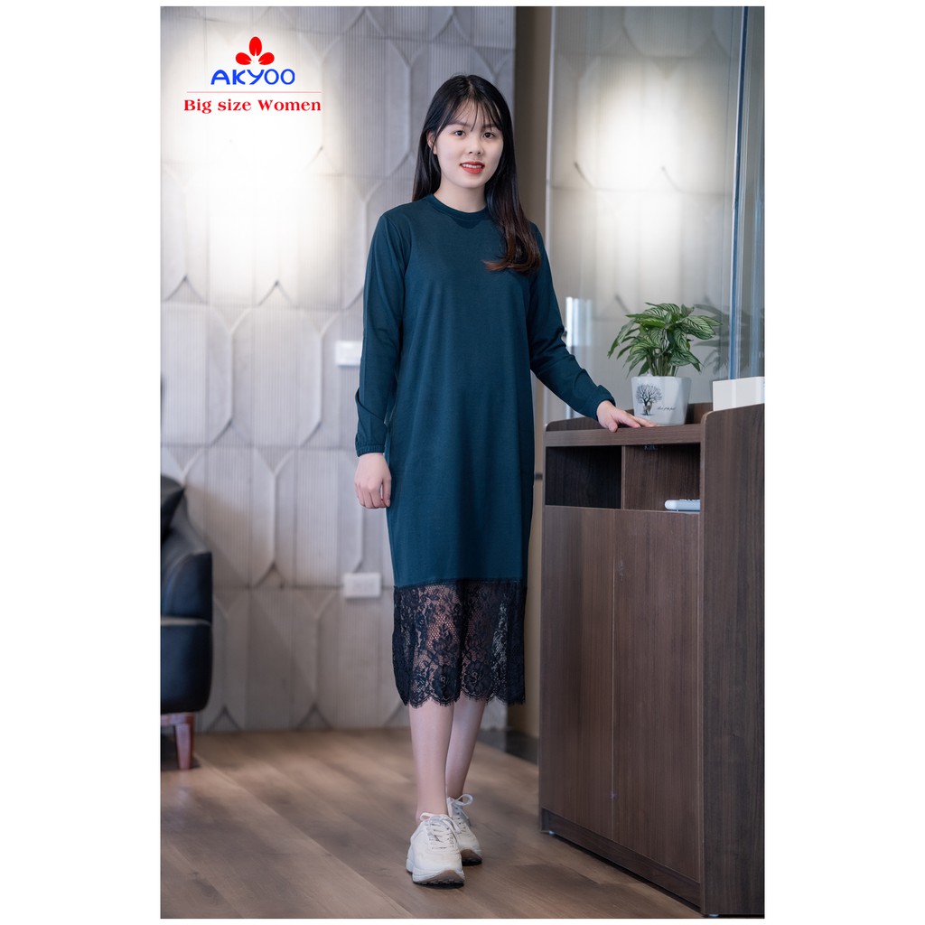 [ Free Ship] Váy phối chân ren bigsize  3 màu (đen ,đỏ nâu) | BigBuy360 - bigbuy360.vn