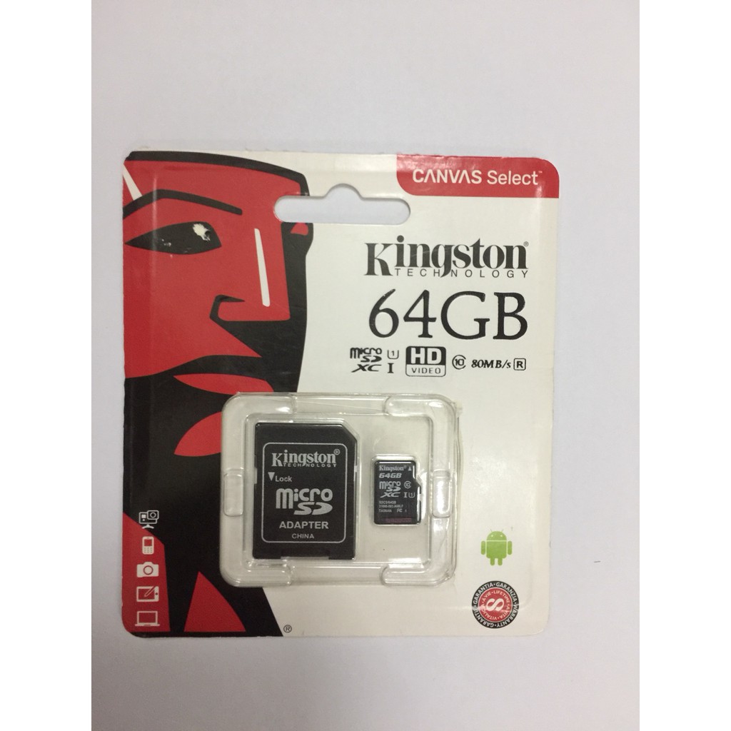 Thẻ nhớ 64GB Kingston Micro SDXC Class10 chính hãng FPT phân phối