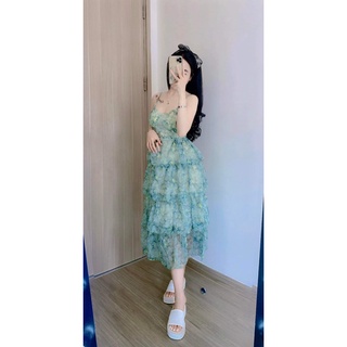 đầm voan hoa tầng cao cấp sang chảnh hót hít như hình ld222