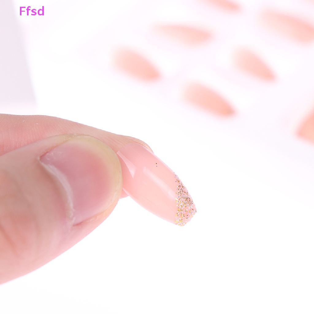 {Ffsd} Bộ 24 Móng Tay Giả Dạng Ấn Có Thể Tháo Rời * Bán Chạy