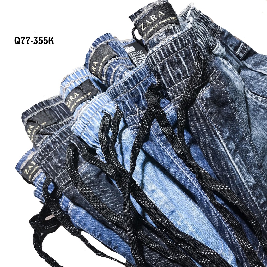 Bigsize 110-120kg | Quần Jean Joger Thun màu Xanh wash rách vẫy sơn Size to Bự | Q77