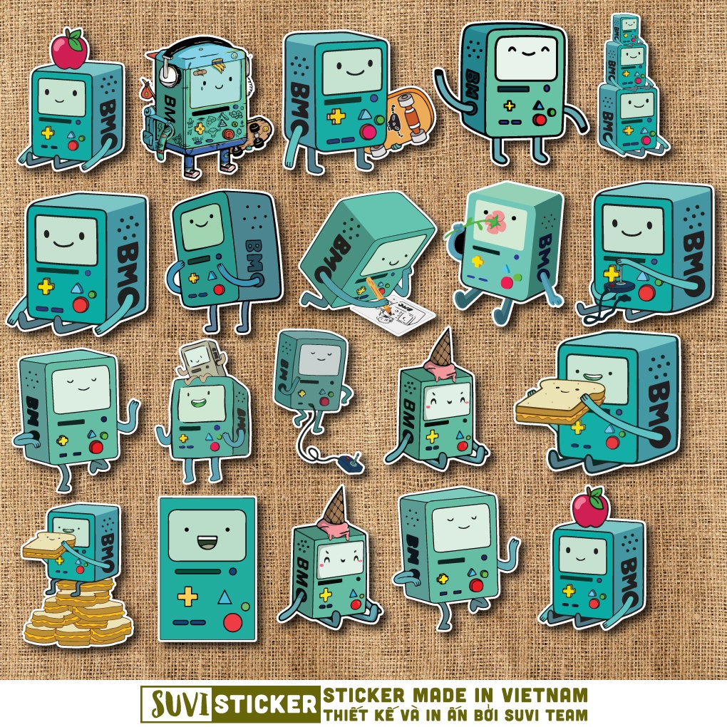 50 Sticker BMO chống nước sticker dán mũ bảo hiểm, laptop, điện thoại, đàn guitar, vali. MSP: SV51