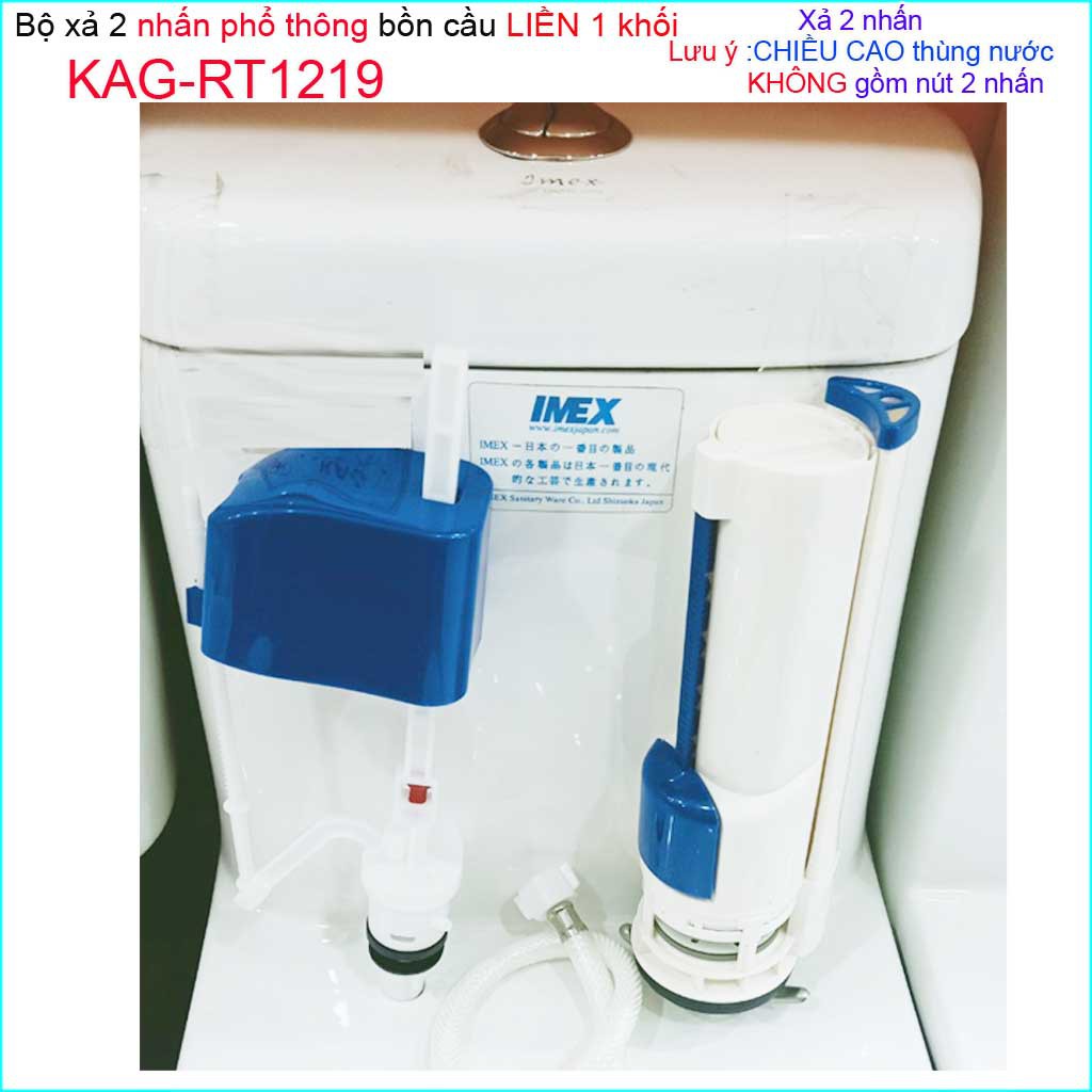 Bộ xả cầu 1 khối Kaiser KAG-RT1219-25cm, trọn bộ xả cầu 2 nhấn liền khối thùng nước 25cm giá tốt siêu bền