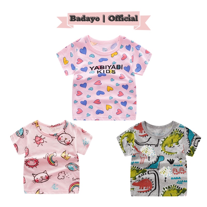Áo thun bé trai bé gái cộc tay Chất liệu cotton in hình cao cấp hàng quảng châu đẹp Badayo E1.001.KL110