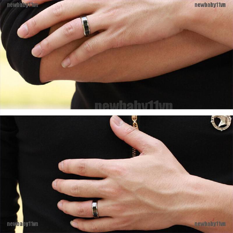 Nhẫn Thép Titan Không Gỉ Màu Đen Thời Trang Size 16-22
