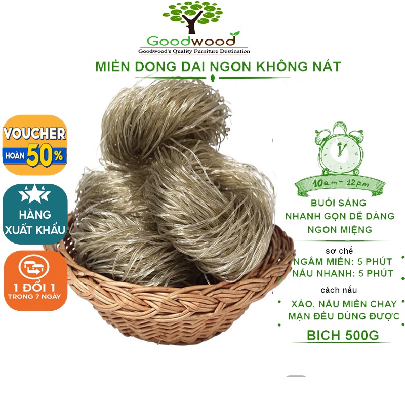 500 Gram Miến ngon Thượng Hạng đặc sản khô sạch không hoá chất, sợi miến dai ngon không bết dính, không gãy vụn