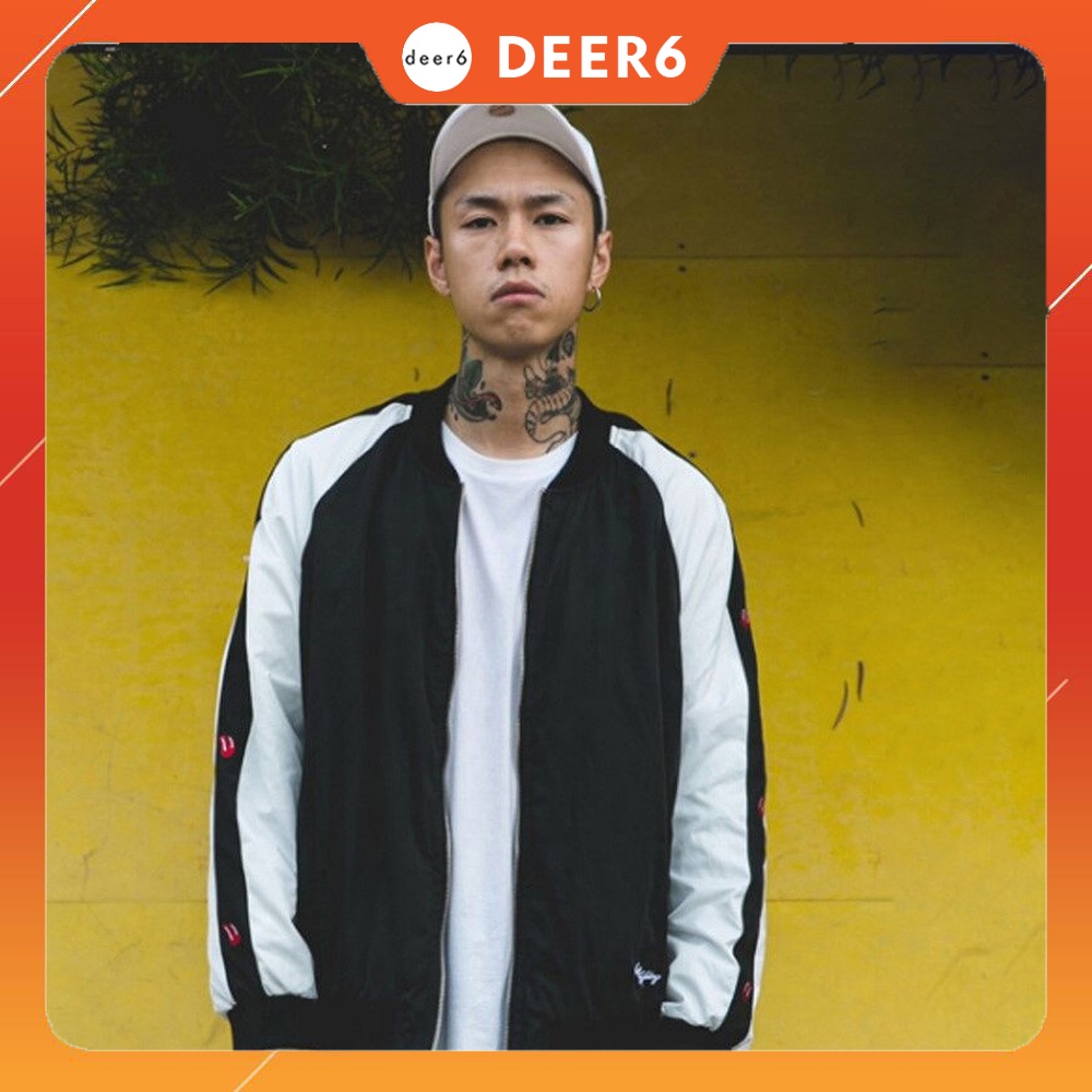 Áo khoác Bomber jacket VTX nam nữ màu Đen có big size