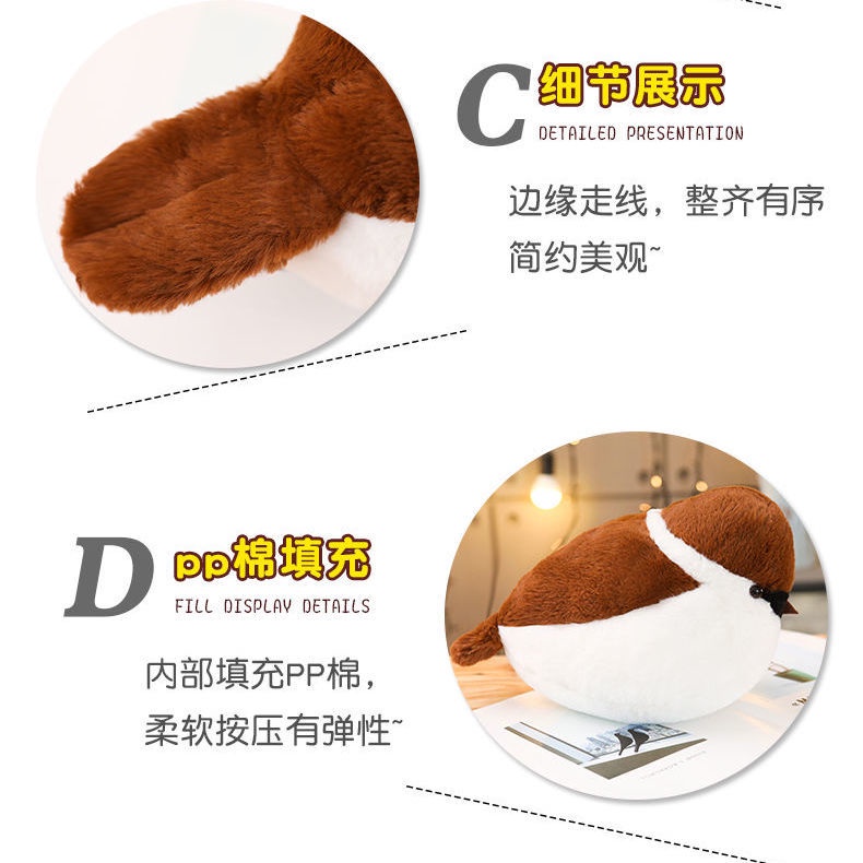 Thú Nhồi Bông Hình Chú Chim Sẻ Sáng Tạo