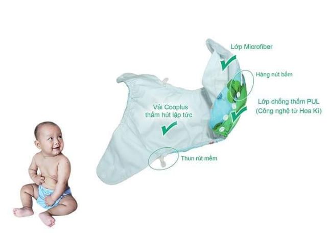 Giảm giá bỉm vải ngày cho bé size 3-24kg