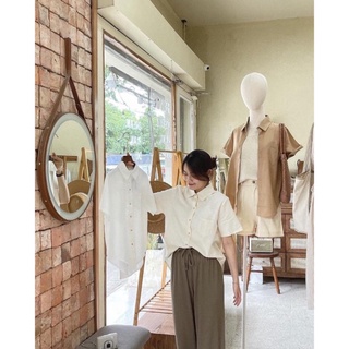 Áo sơ mi cộc tay linen