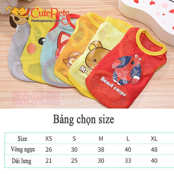 Áo lưới mùa hè in hình cute dành cho thú cưng - CutePets