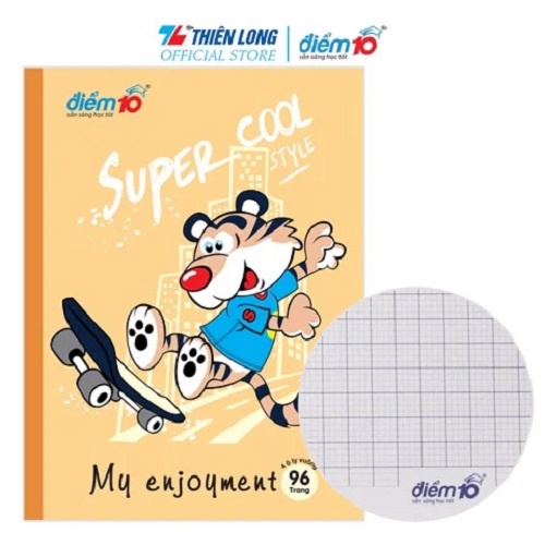 Combo 10 Tập học sinh 96 trang 4 ô ly vuông 100 gsm Điểm 10 TP-NB061