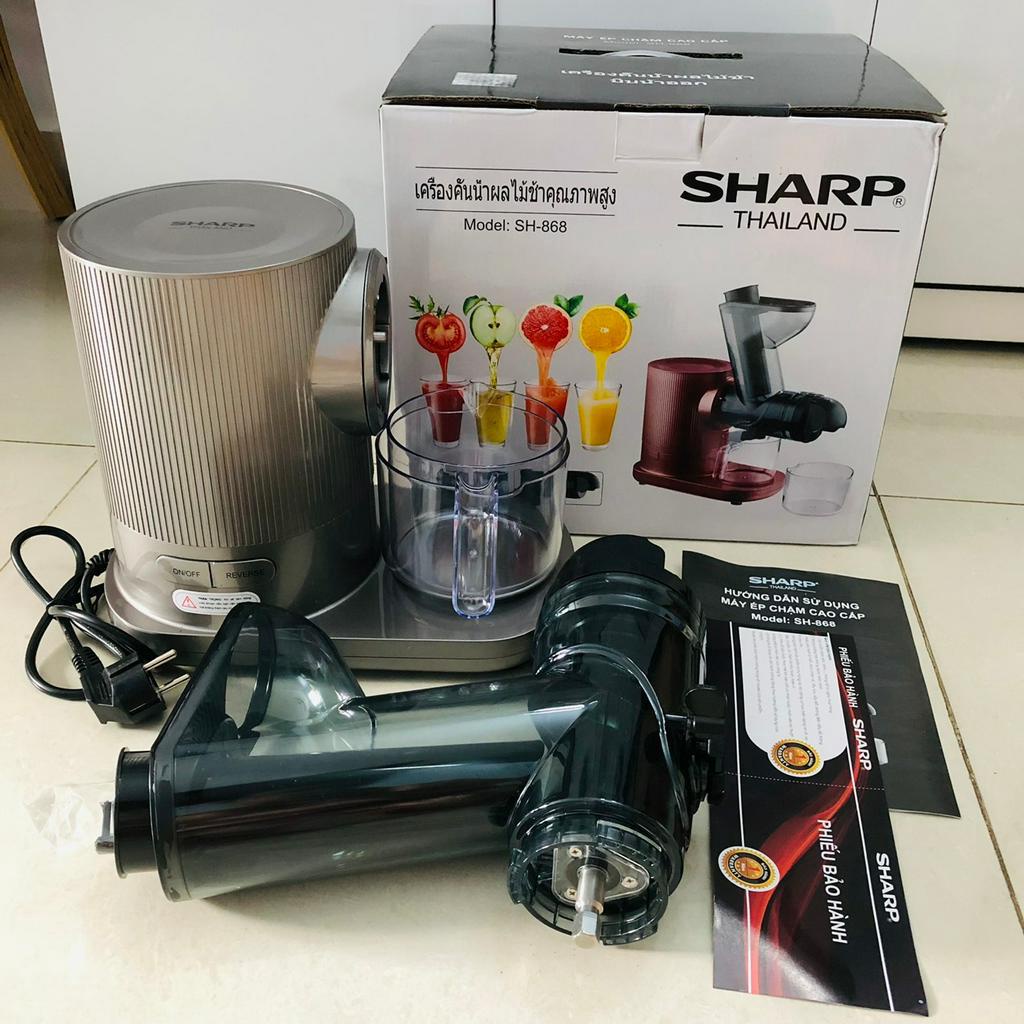 Máy Ép Chậm Trục Ngang Sharp Thái Lan Mới nhất năm 2023 Ép Rau Củ ,Trái Cây Đồ Cứng Siêu Mạnh, Bảo hành 12 Tháng
