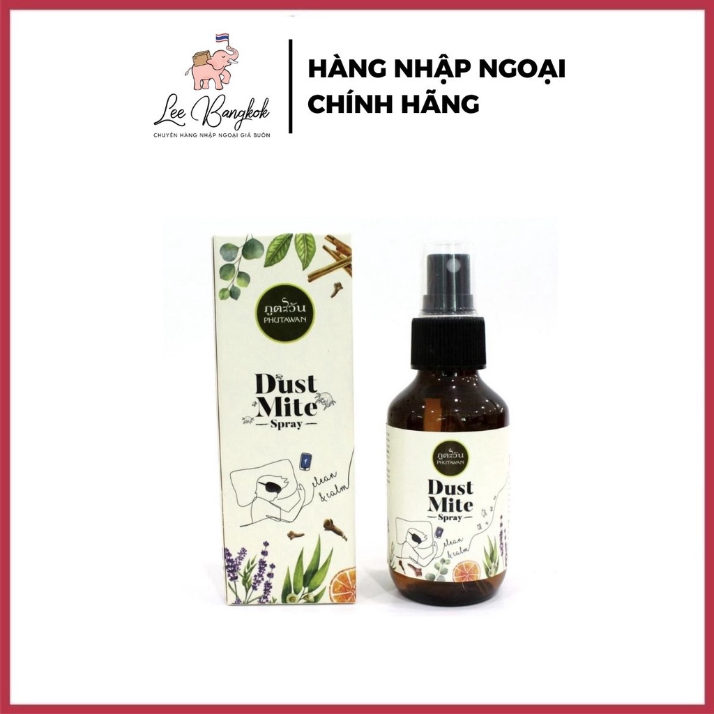 Tinh Dầu Xịt Chăn Ga Gối Dust Mite Phutawan Chống Bọ Rệp, Côn Trùng 100ml Hiệu Quả - Lee Bangkok