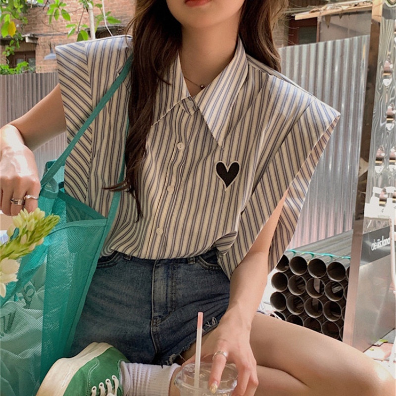 Áo Sơ Mi Không Tay Dáng Rộng Dễ Phối Đồ Thời Trang Mùa Hè Cho Nữ