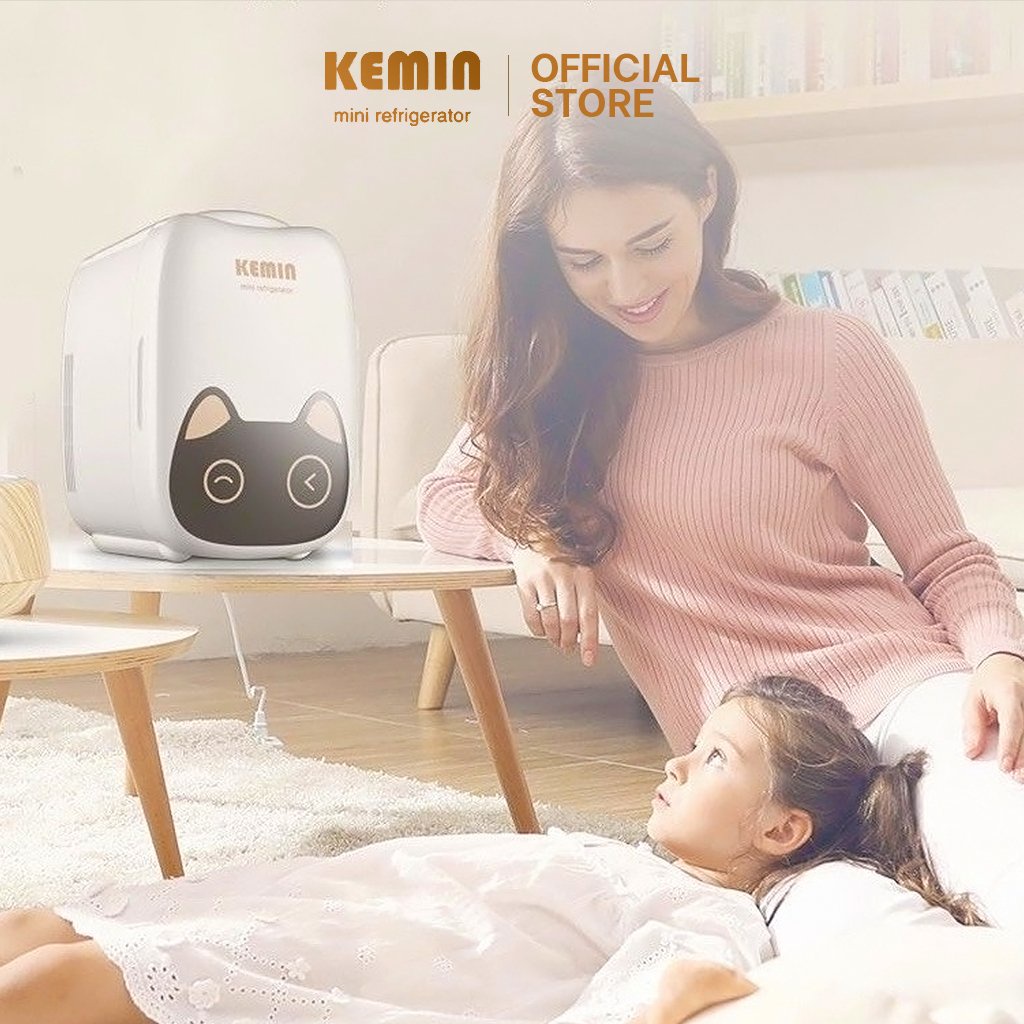 Tủ lạnh mini KEMIN K6 Cat Head 6L-Dùng ở nhà và ô tô, 2 chiều nóng lạnh