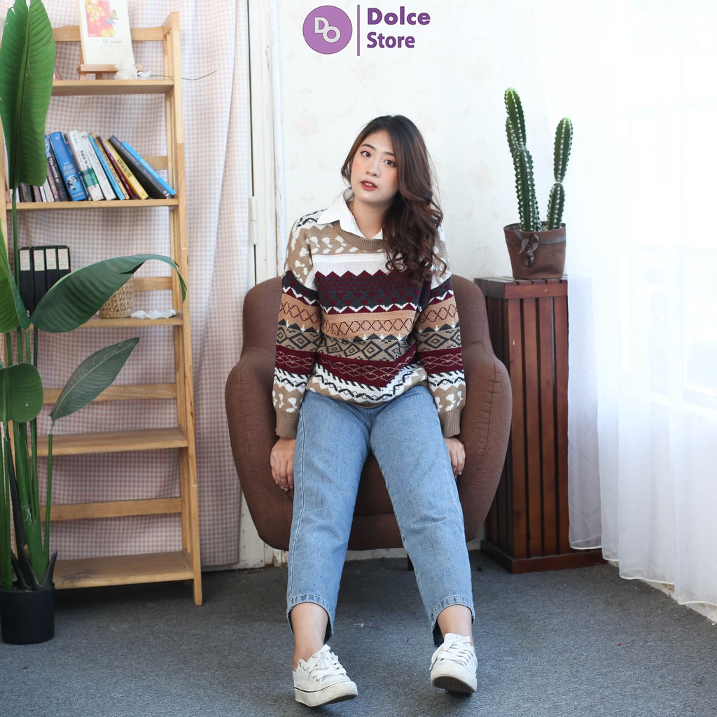 Áo len thổ cẩm họa tiết siêu ấm, siêu xinh - Dolce | BigBuy360 - bigbuy360.vn