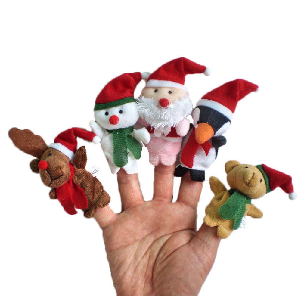 Set 5 Con Rối Đeo Ngón Tay Hình Ông Già Noel Và Những Người Tuyết