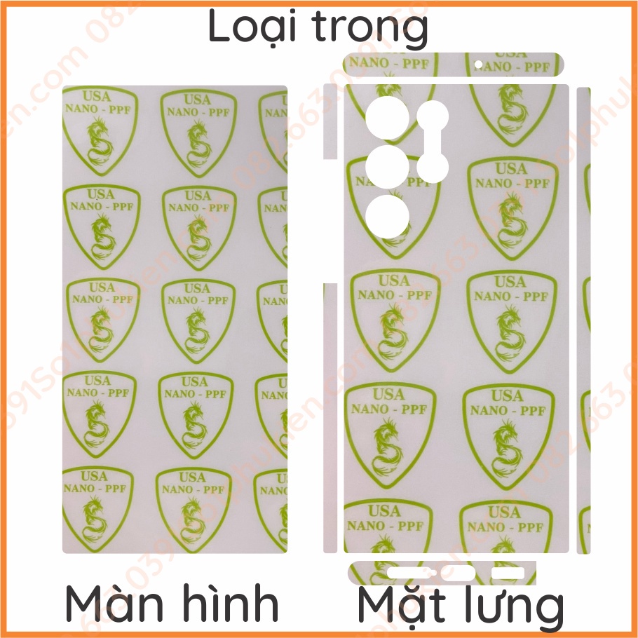 Dán PPF Samsung S22 ultra 5G loại trong, nhám, da cá sấu dành cho màn hình, mặt lưng ,mặt lưng+4 viền, full lưng bo viền
